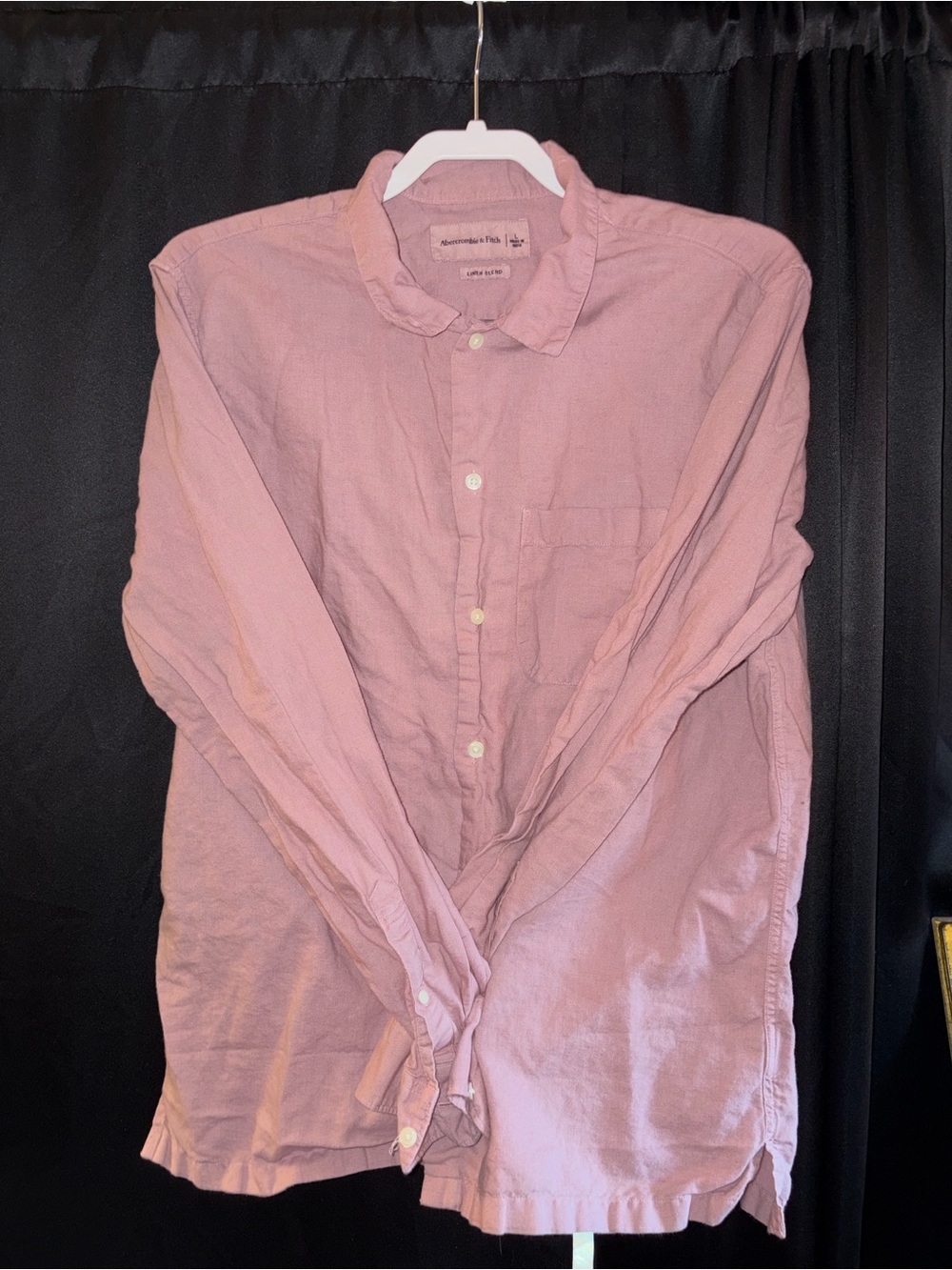 Abercrombie & Fitch Light Pink Long-Sleeve Button-Down Shirt